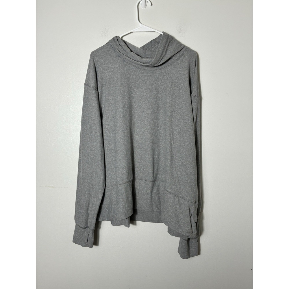 Lululemon Cowl Neck Sweater Women's Sz 20 Gray Long Sleeve Athletic
